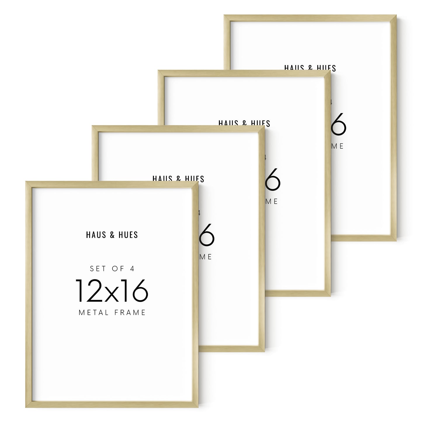 12x16 in, Set of 4, Gold Aluminum