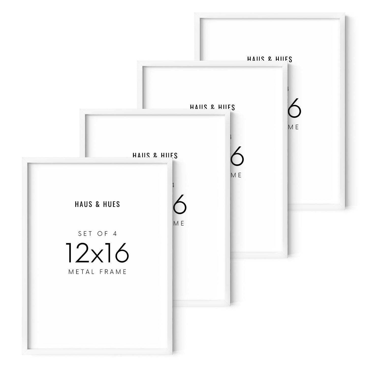 12x16 in, Set of 4, White Aluminum