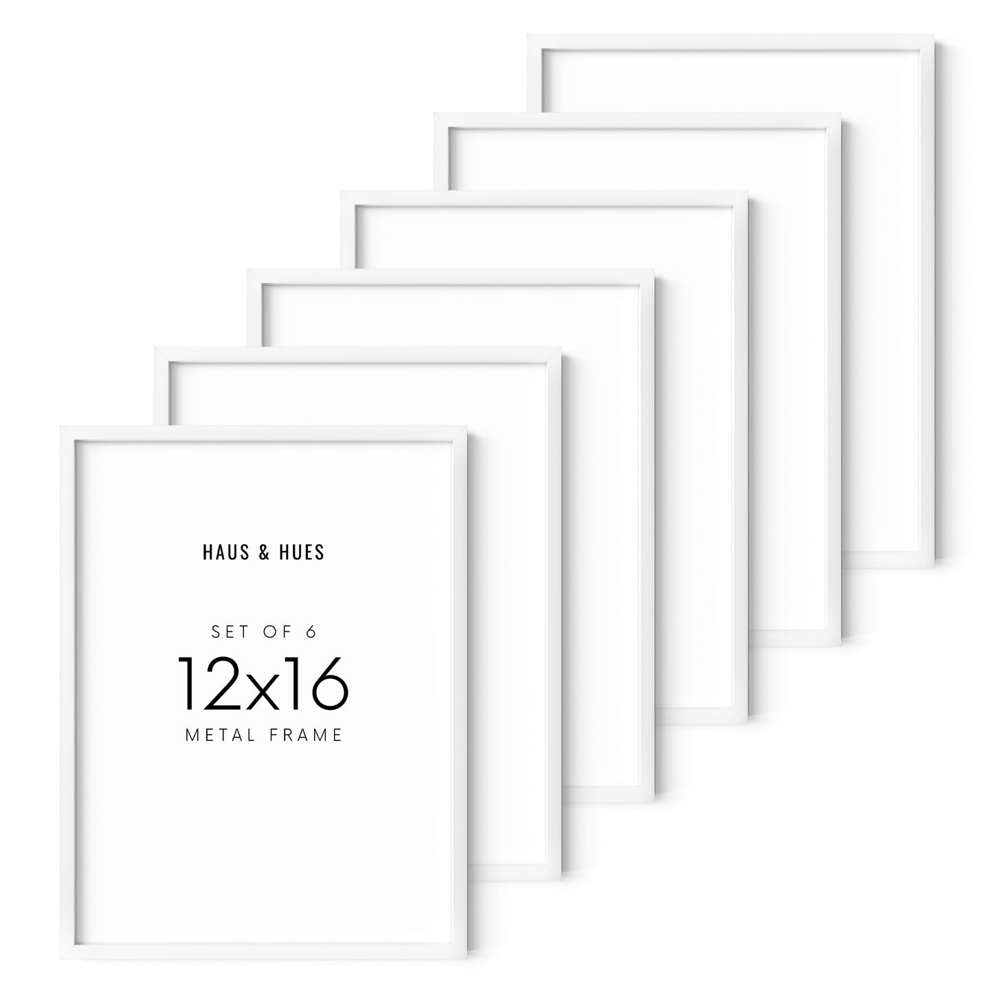 12x16 in, Set of 6, White Aluminum