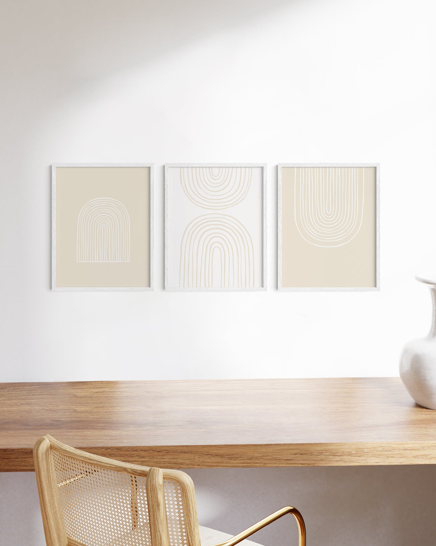 11x14 in, Set of 3, White Oak Frame