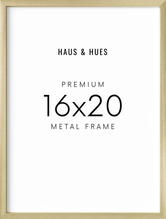 16x20 in, Set of 4, Gold Aluminum