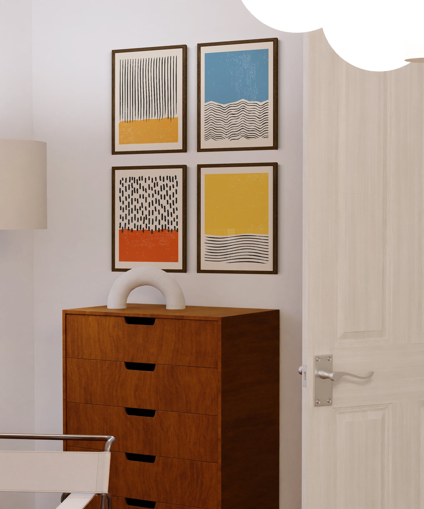 12x16 in, Set of 4, Walnut Oak Frame