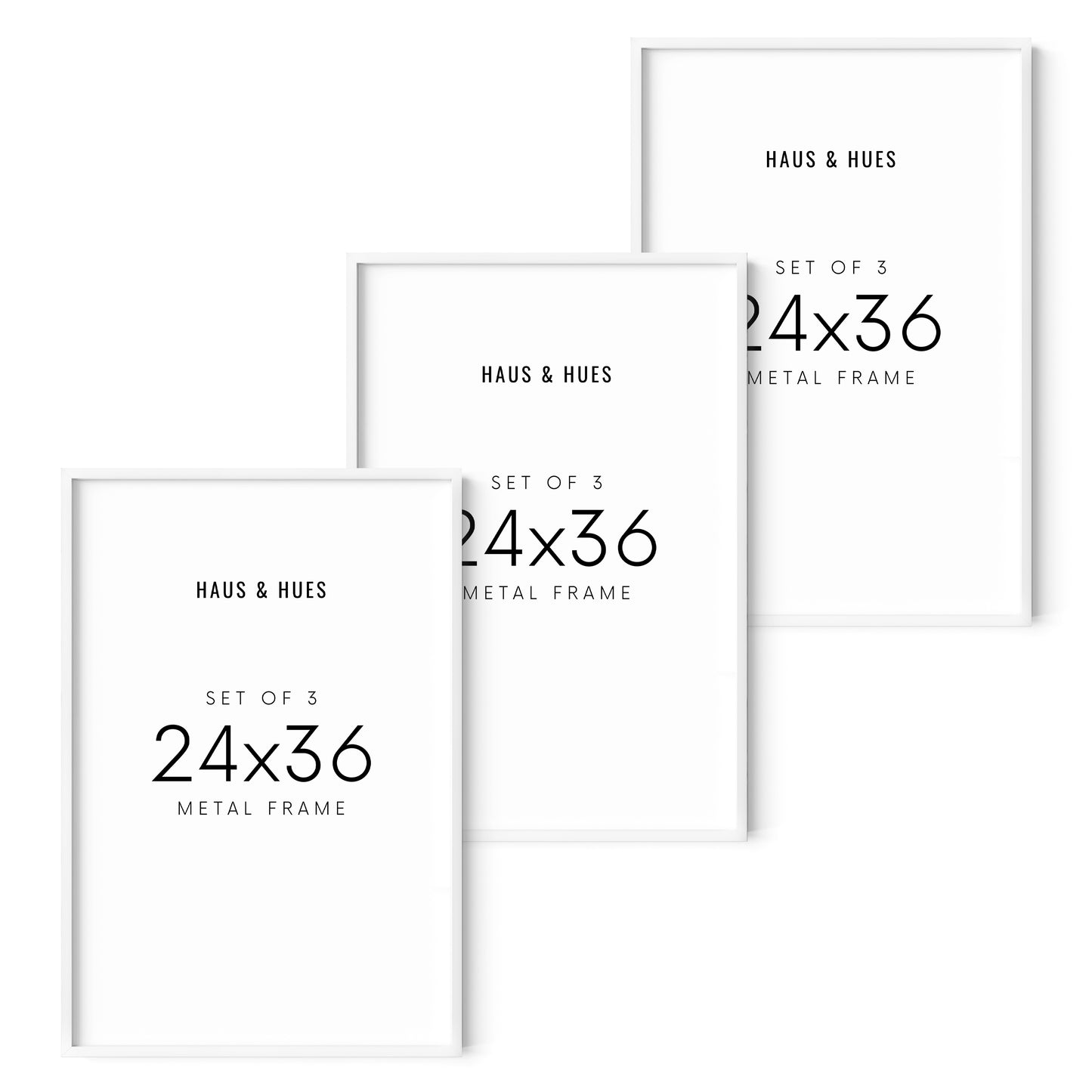 24x36 in, Set of 3, White Aluminum