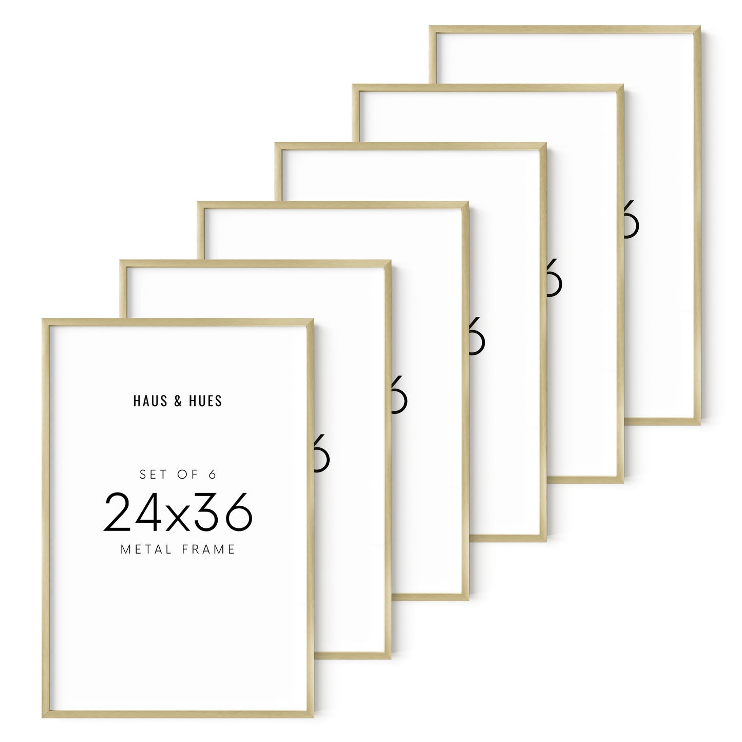 24x36 in, Set of 6, Gold Aluminum