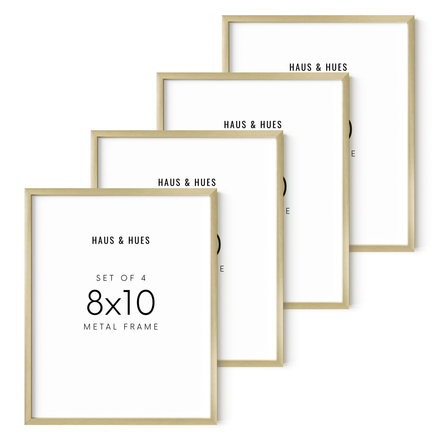 8x10 in, Set of 4, Gold Aluminum