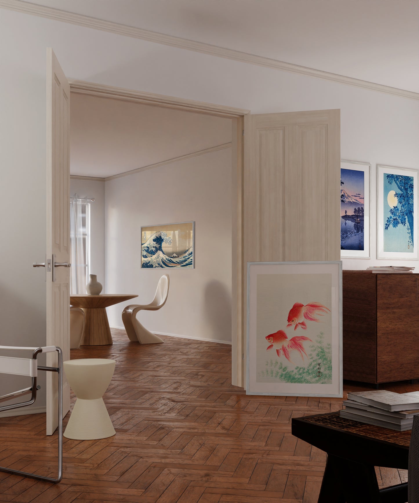 24x36 in, Set of 4, White Oak Frame