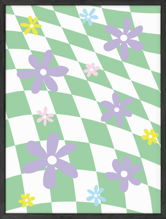 Floral checkerboard