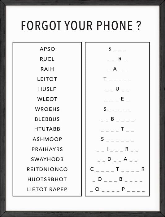 Funny bathroom word game