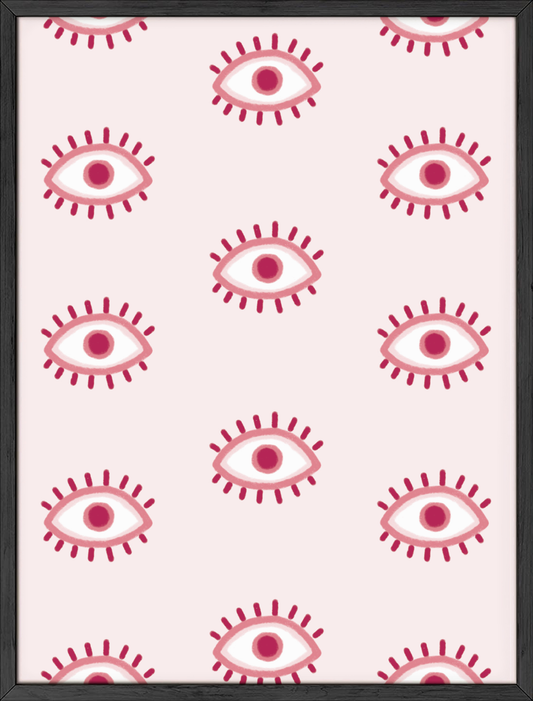 Pink evil eyes