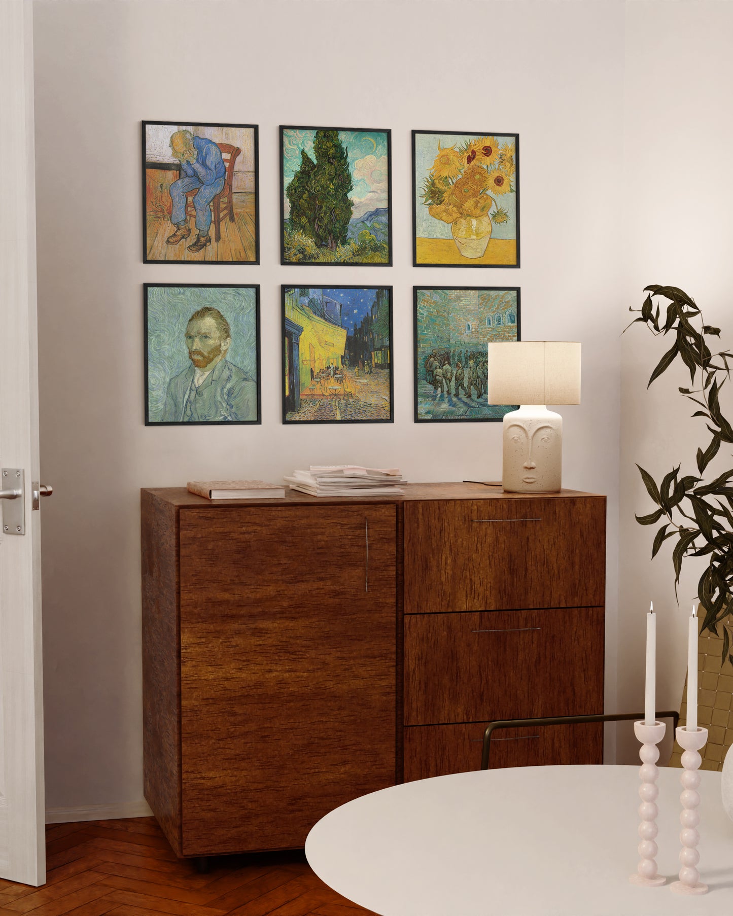 11x14 in, Set of 6, Black Oak Frame