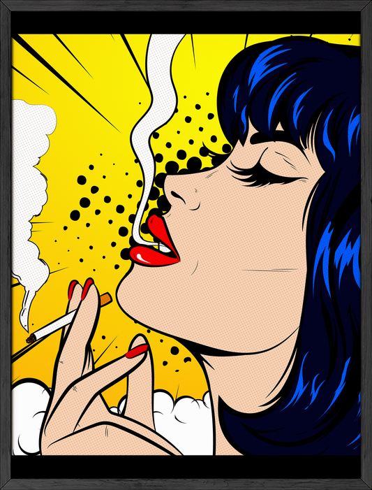 Woman smoking pop art