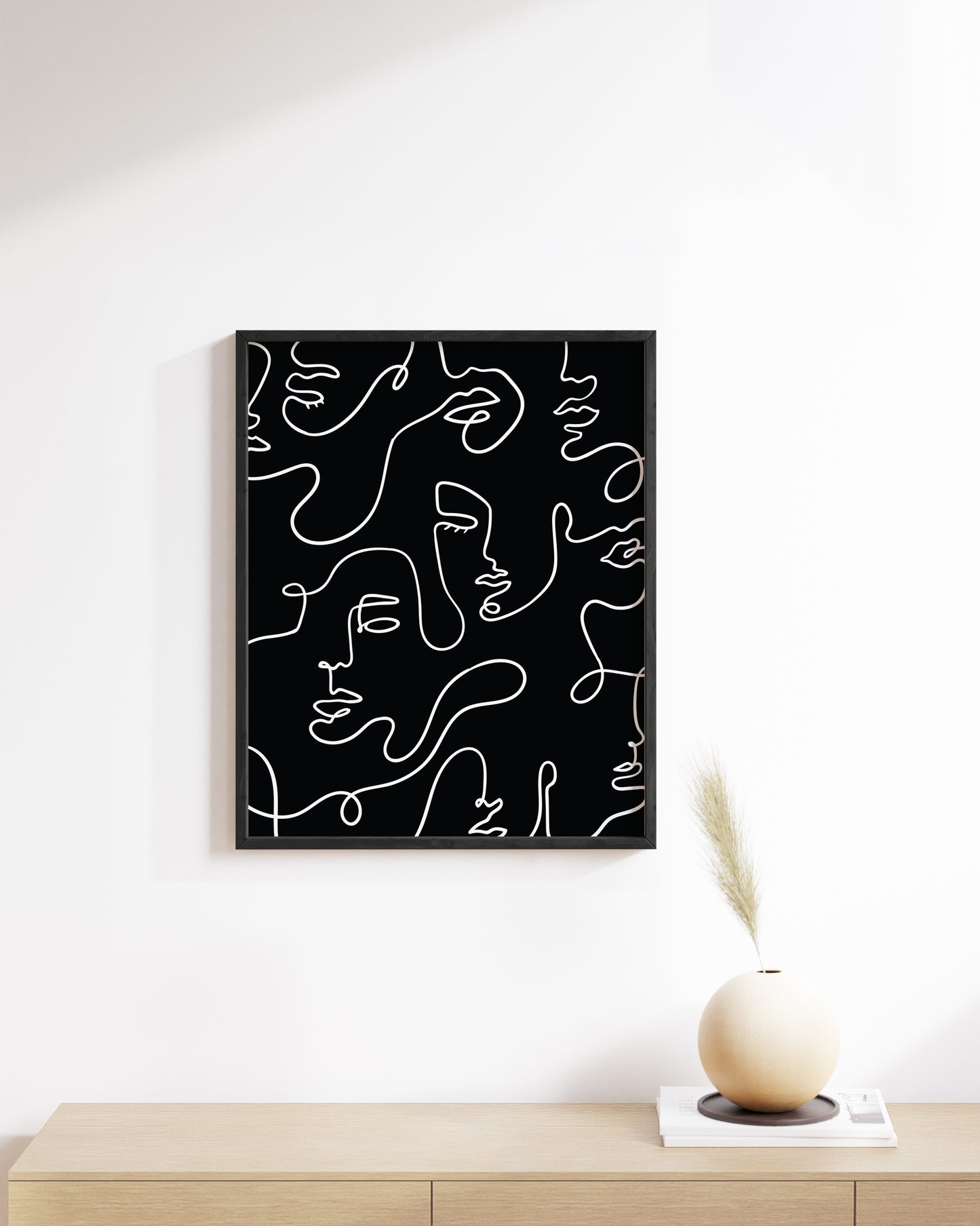 Black abstract faces