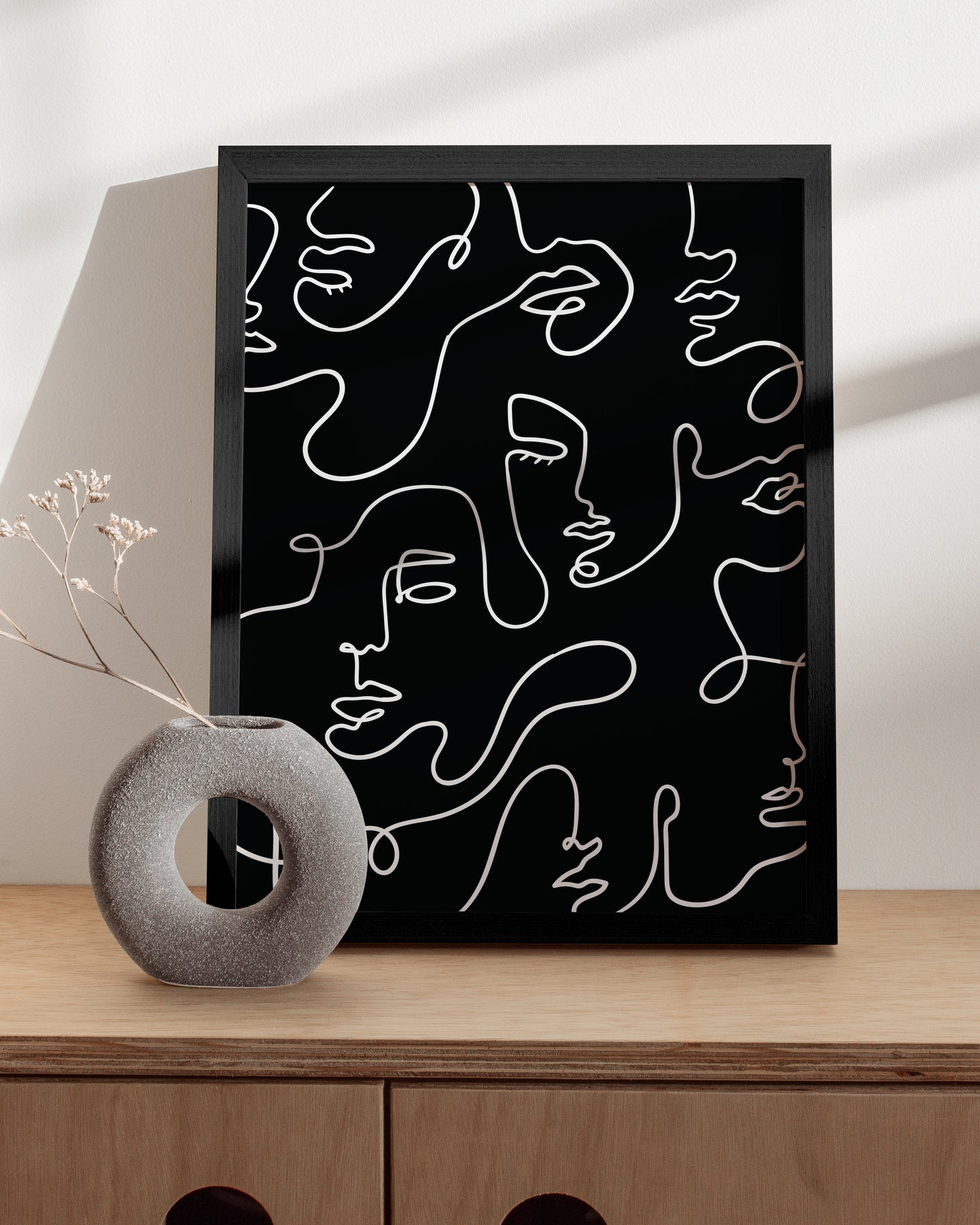 Black abstract faces