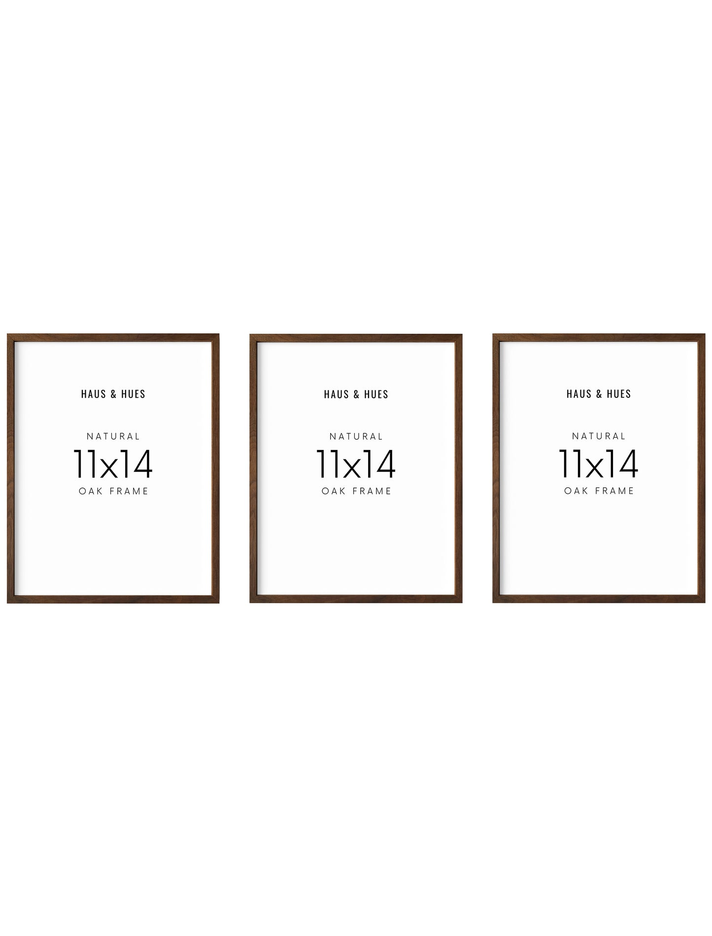 11x14 in, Set of 3, Walnut Oak Frame