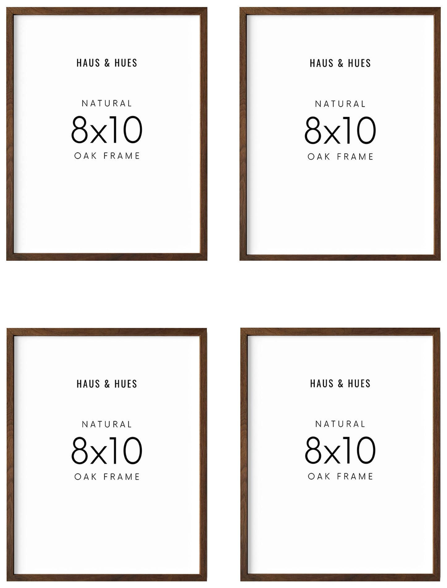 8x10 in, Set of 4, Walnut Oak Frame