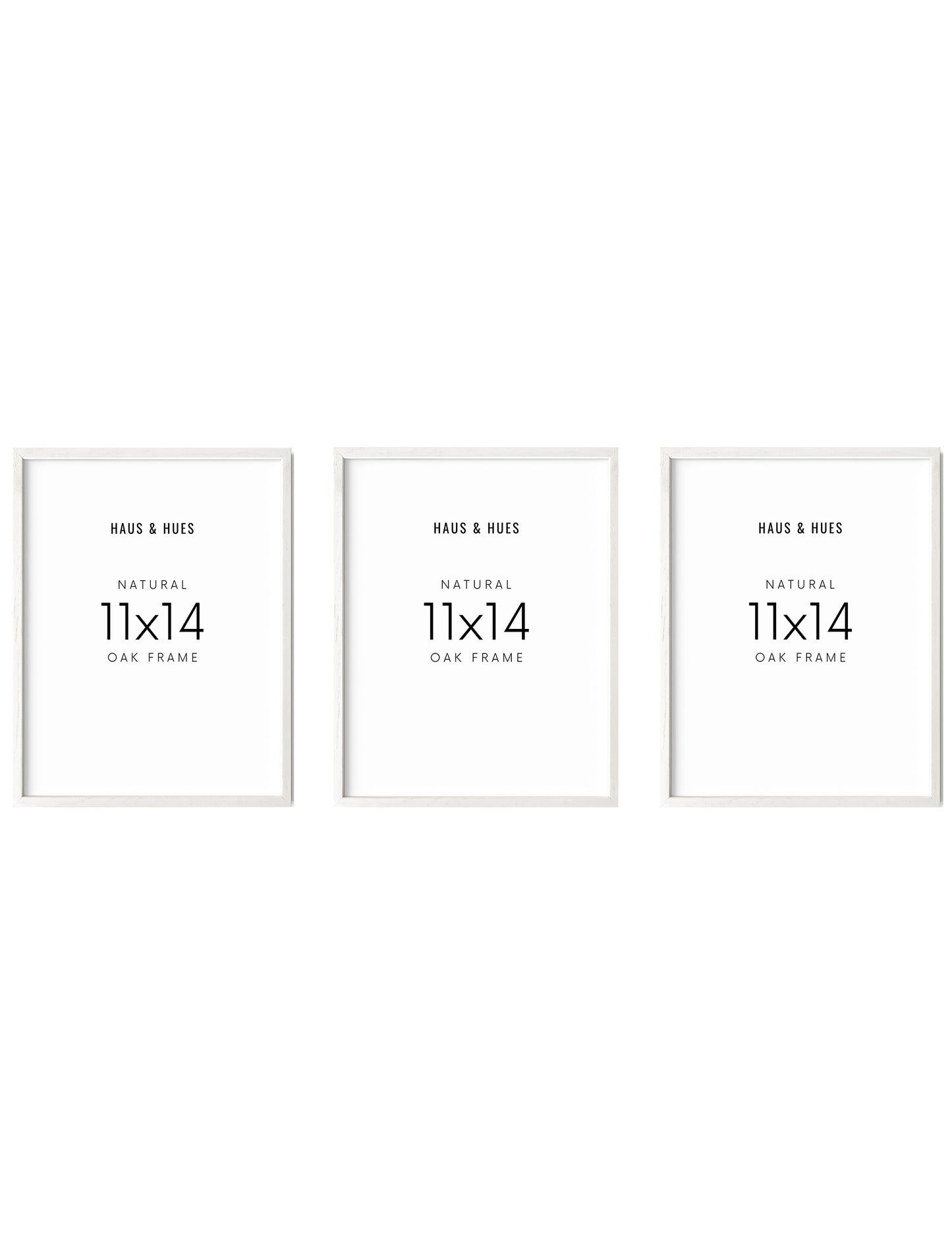 11x14 in, Set of 3, White Oak Frame