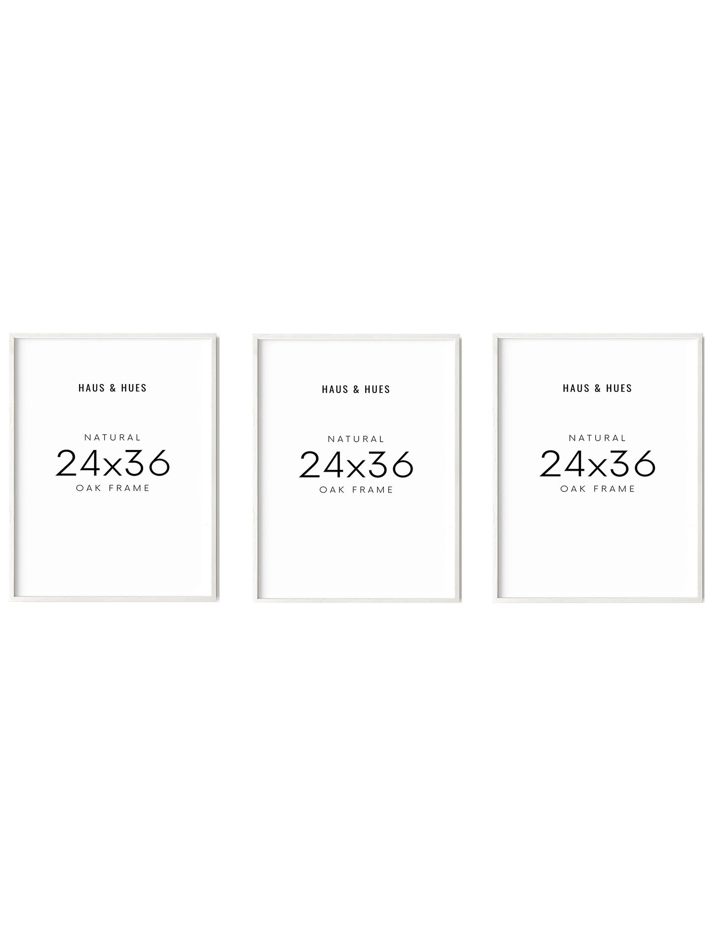 24x36 in, Set of 3, White Oak Frame