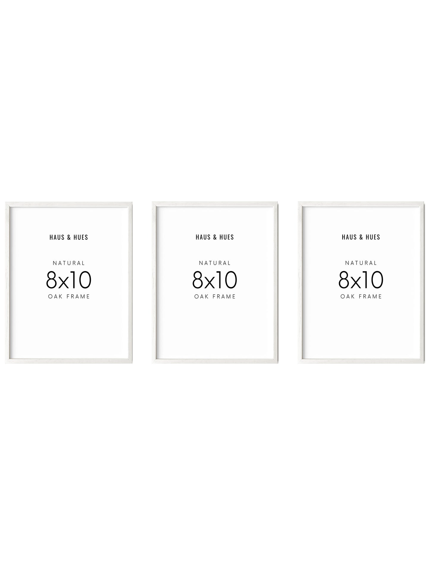 8x10 in, Set of 3, White Oak Frame