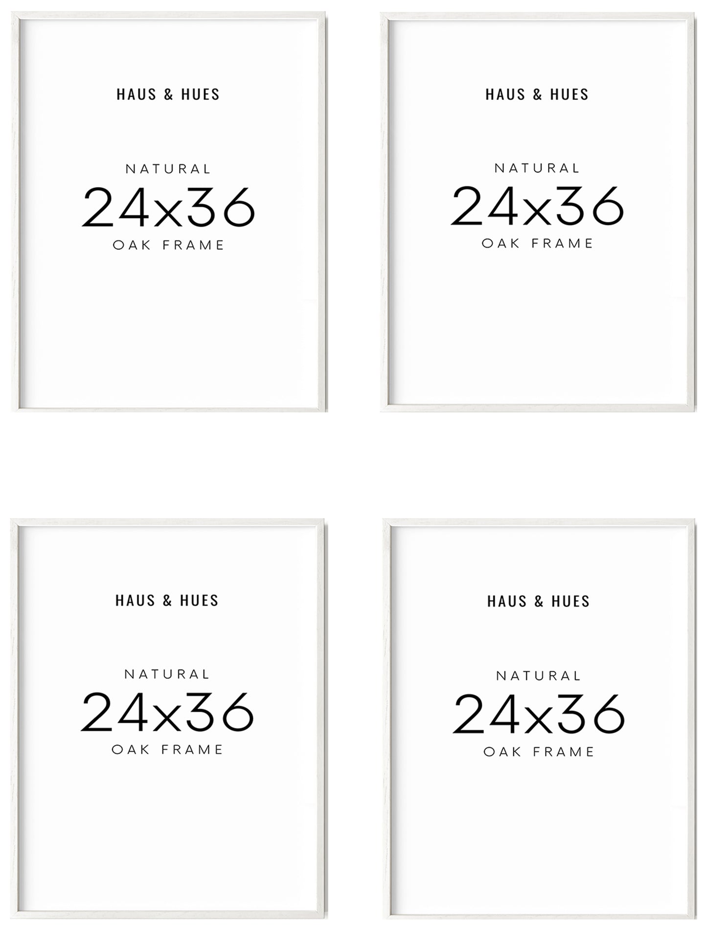 24x36 in, Set of 4, White Oak Frame