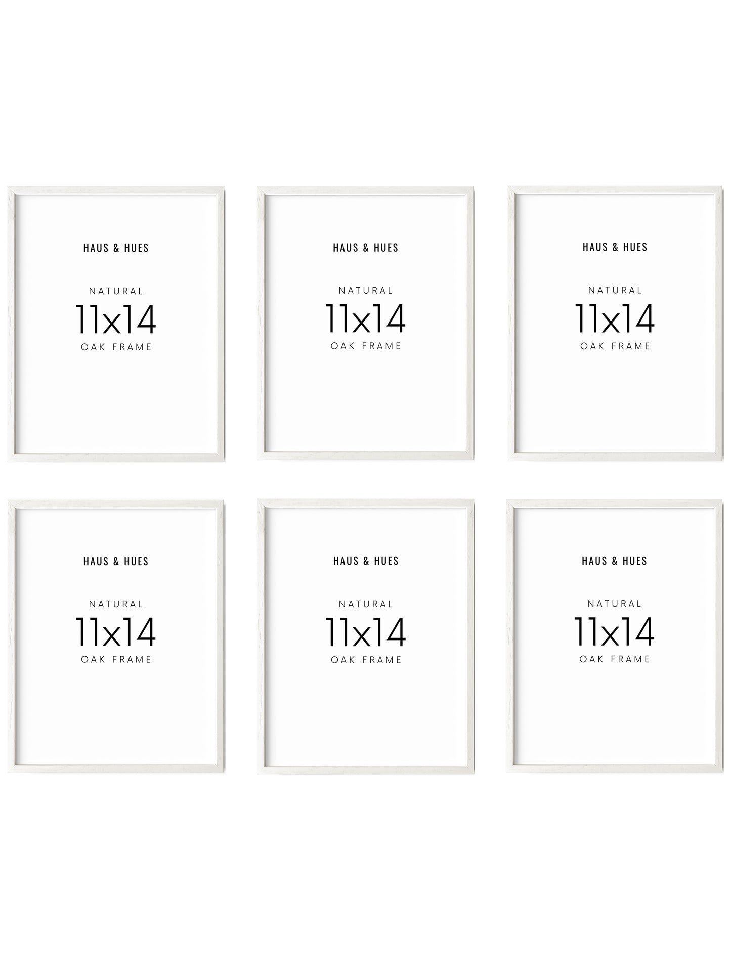 11x14 in, Set of 6, White Oak Frame
