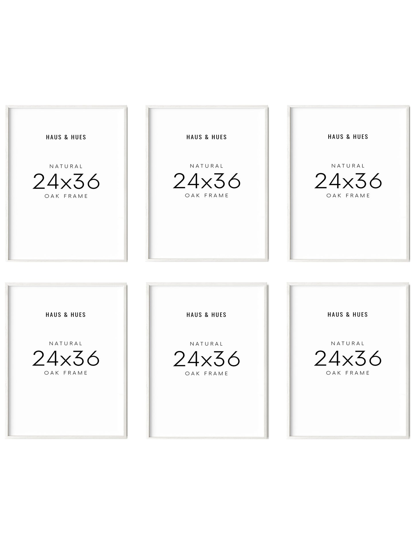24x36 in, Set of 6, White Oak Frame