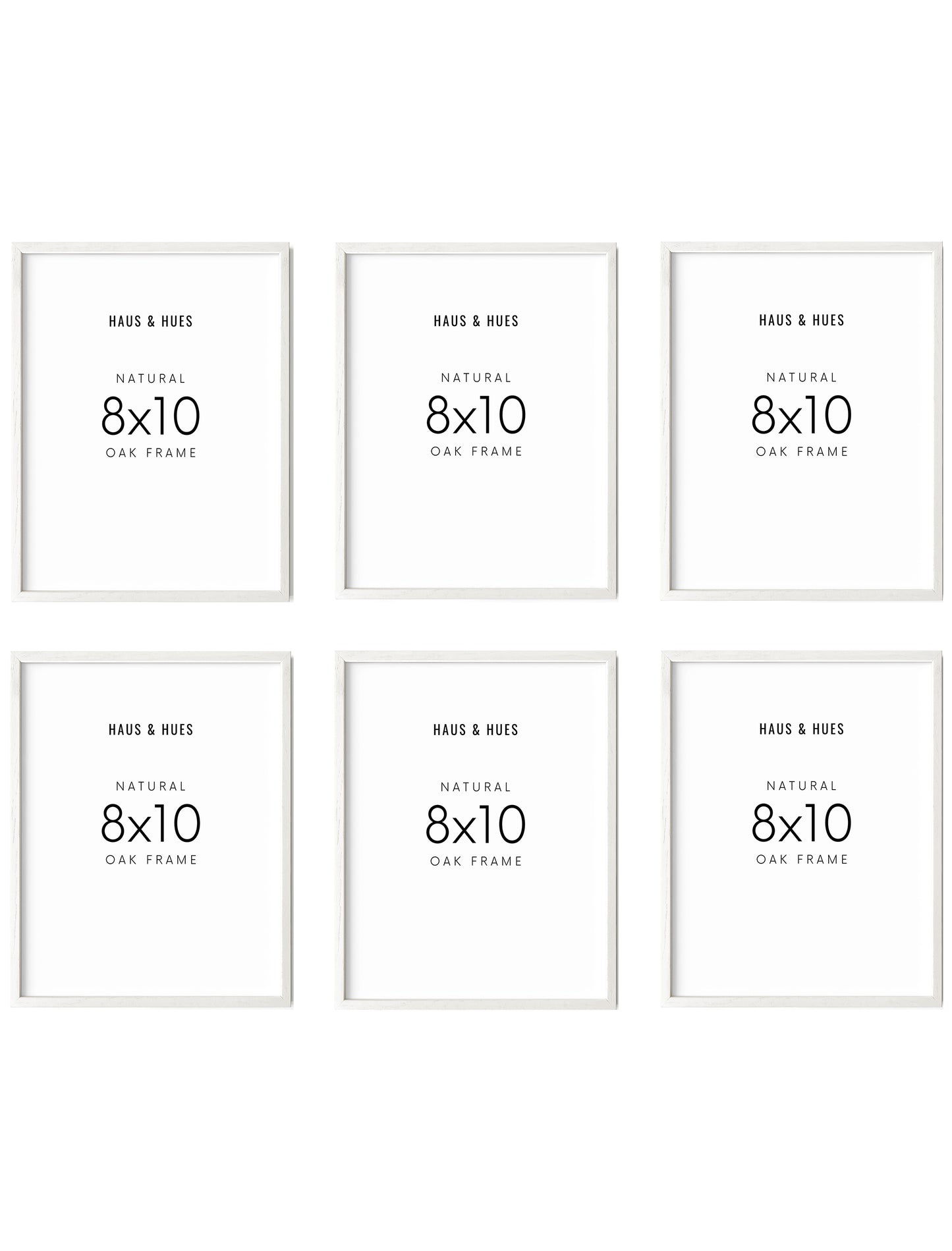 8x10 in, Set of 6, White Oak Frame