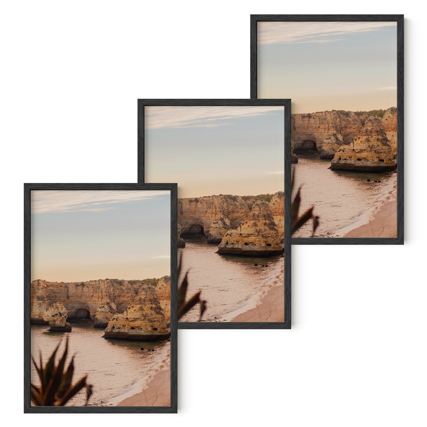 Haus and Hues Set of 3 Oak Wood Single Picture Frame with Plexiglass Cover