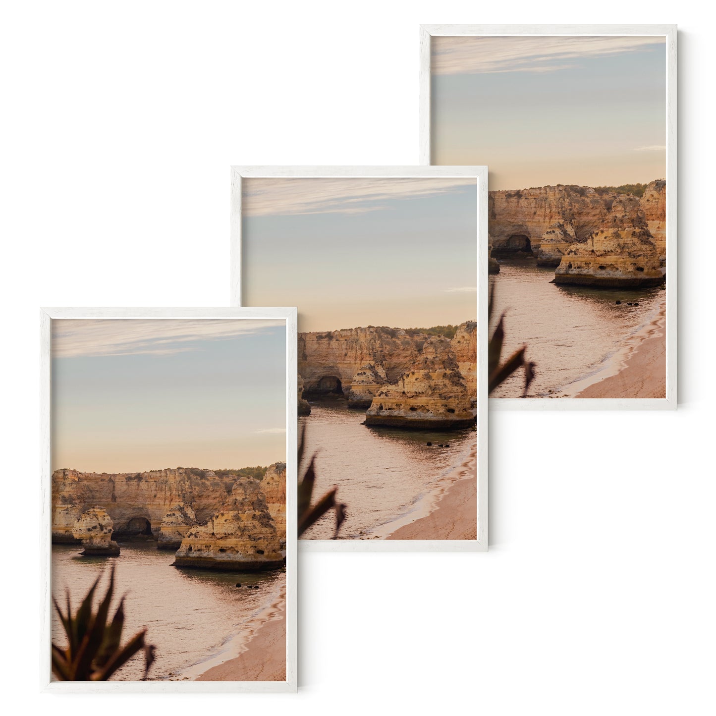 Haus and Hues Set of 3 Oak Wood Single Picture Frame with Plexiglass Cover
