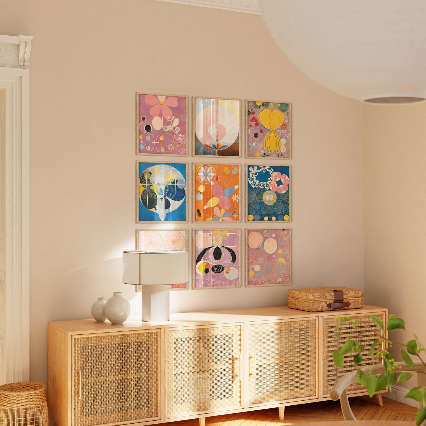 Haus and Hues Set of 9 Oak Wood Single Picture Frame with Plexiglass Cover