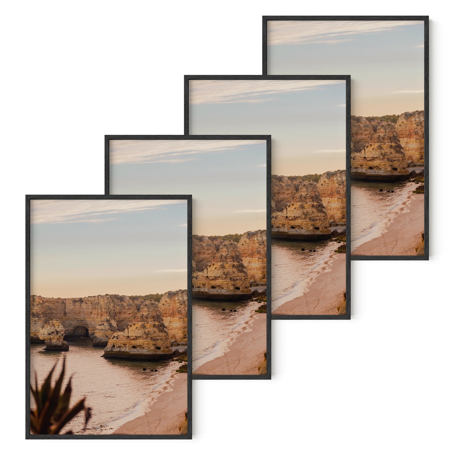 Haus and Hues Set of 4 Oak Wood Single Picture Frame with Plexiglass Cover