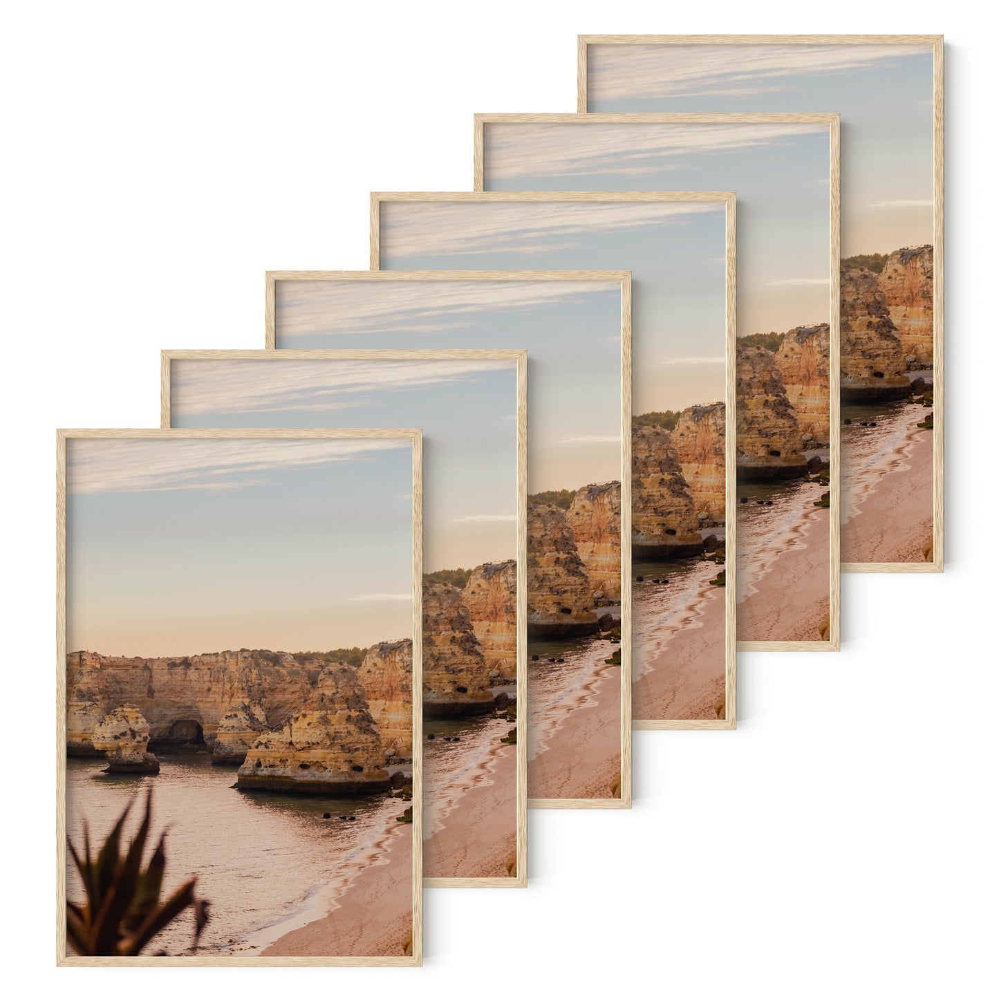 Haus and Hues Set of 6 Oak Wood Single Picture Frame with Plexiglass Cover