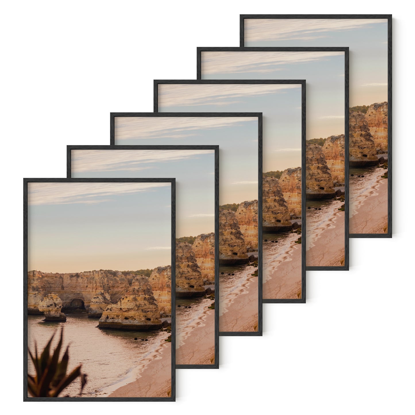 Haus and Hues Set of 6 Oak Wood Single Picture Frame with Plexiglass Cover