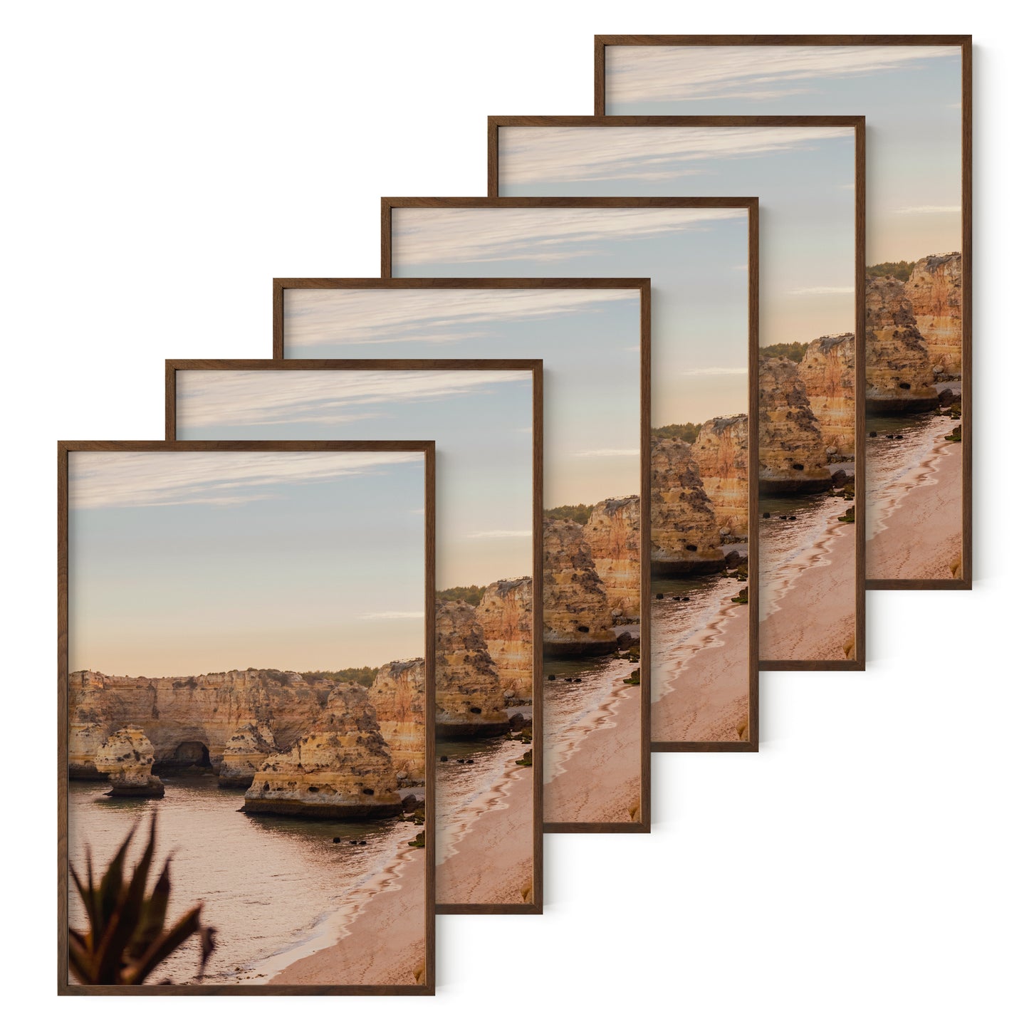 Haus and Hues Set of 6 Oak Wood Single Picture Frame with Plexiglass Cover