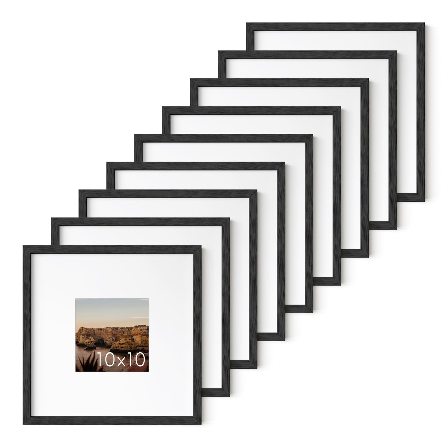 Haus and Hues Set of 9 Oak Wood Single Picture Frame with Plexiglass Cover