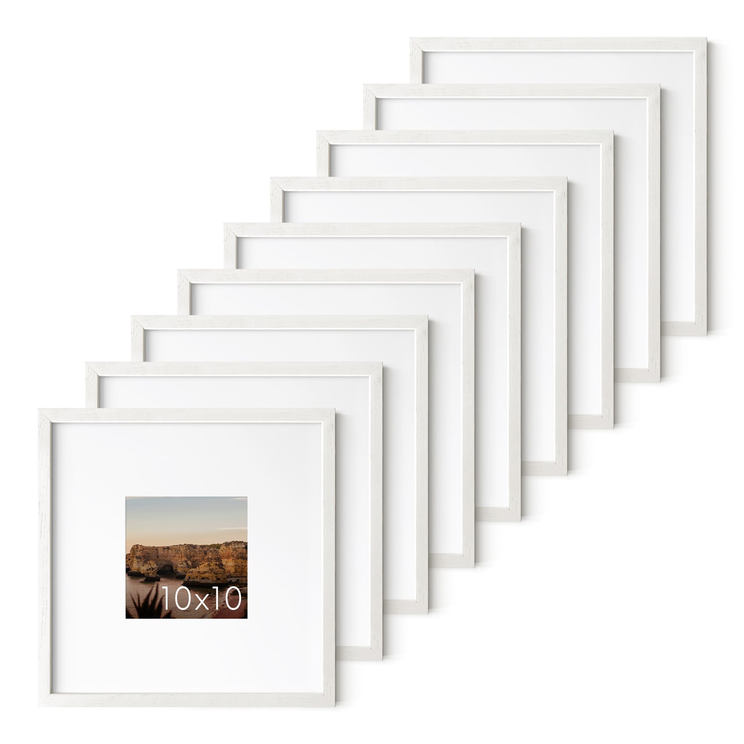 Haus and Hues Set of 9 Oak Wood Single Picture Frame with Plexiglass Cover