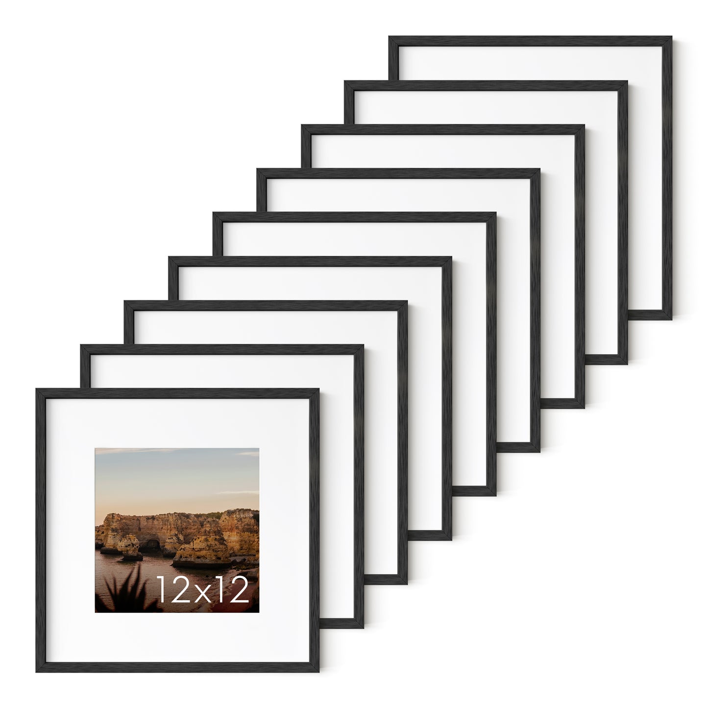 Haus and Hues Set of 9 Oak Wood Single Picture Frame with Plexiglass Cover
