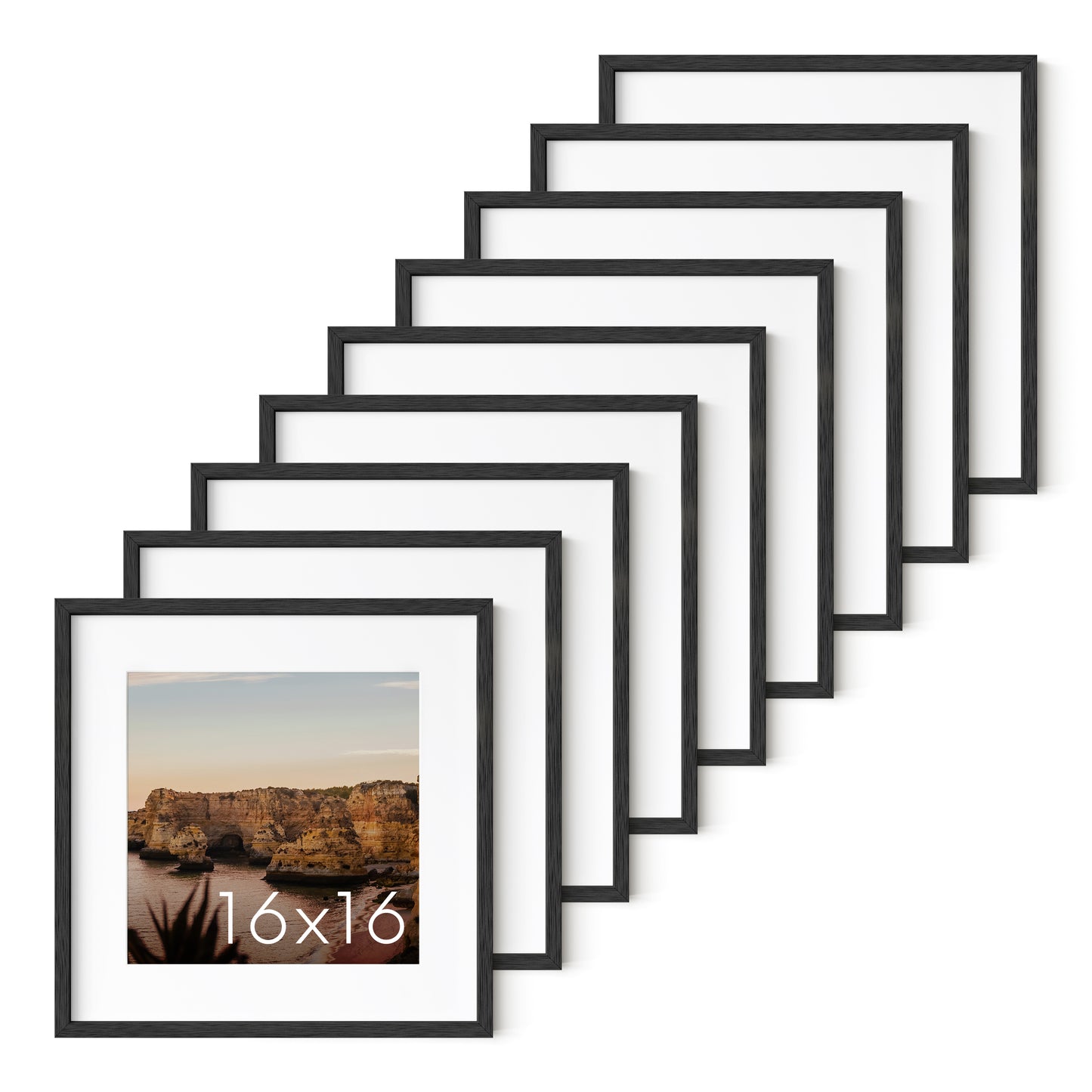 Haus and Hues Set of 9 Oak Wood Single Picture Frame with Plexiglass Cover