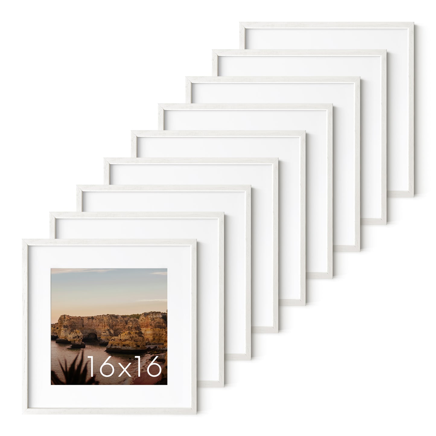 Haus and Hues Set of 9 Oak Wood Single Picture Frame with Plexiglass Cover