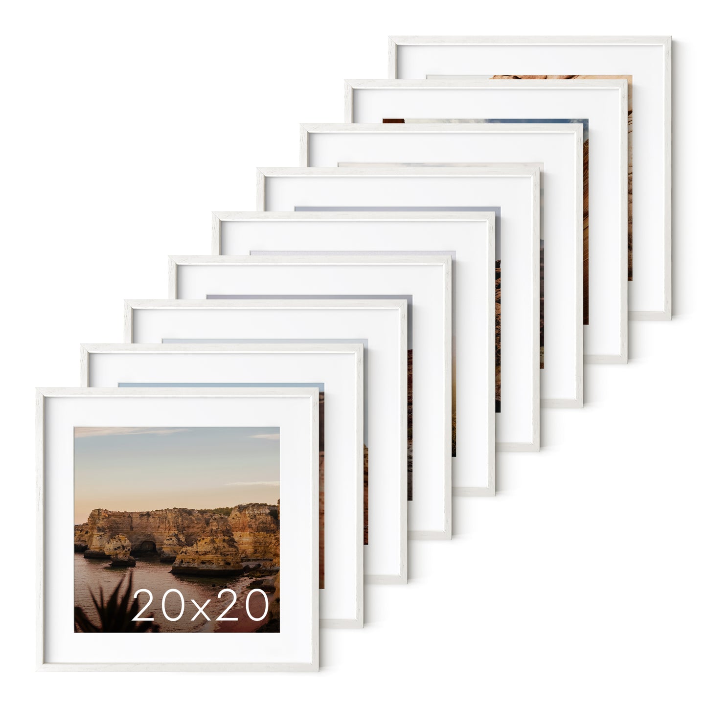 Haus and Hues Set of 9 Oak Wood Single Picture Frame with Plexiglass Cover