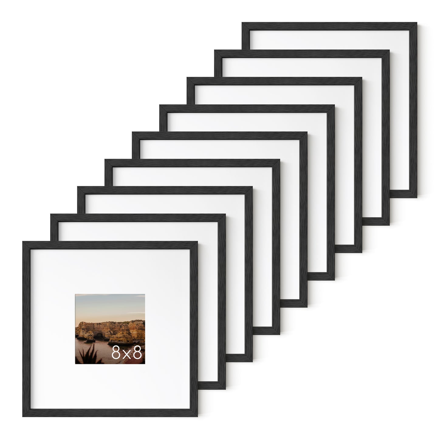 Haus and Hues Set of 9 Oak Wood Single Picture Frame with Plexiglass Cover