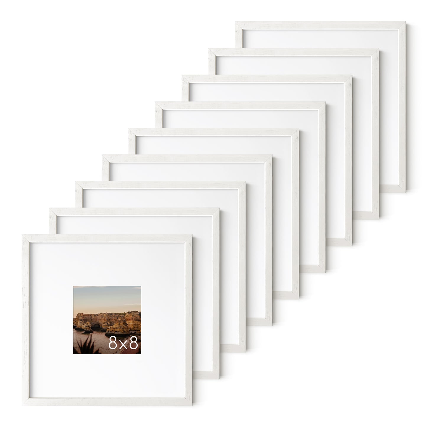 Haus and Hues Set of 9 Oak Wood Single Picture Frame with Plexiglass Cover