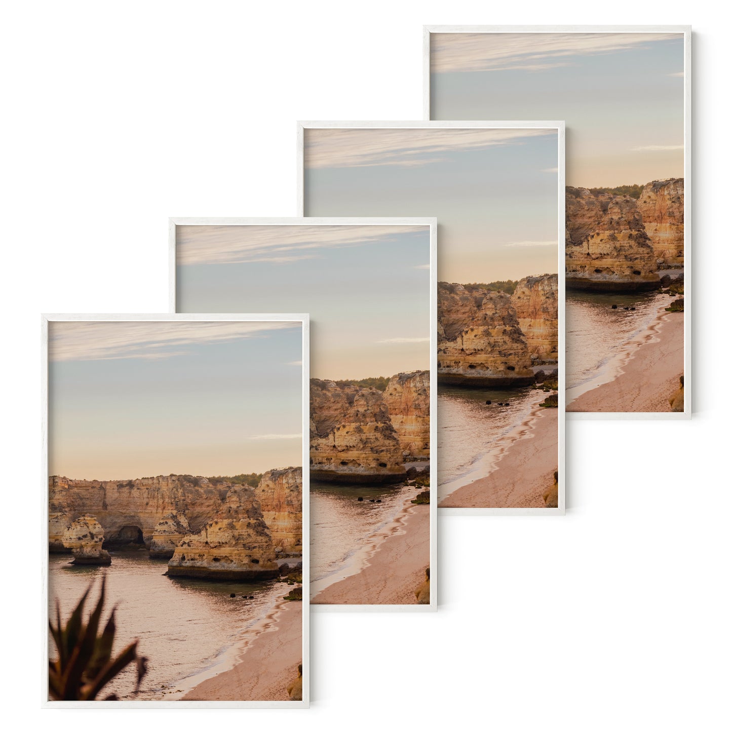Haus and Hues Set of 4 Oak Wood Single Picture Frame with Plexiglass Cover