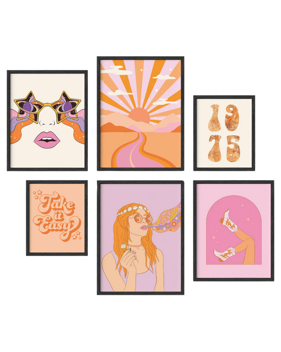 70s gallery wall