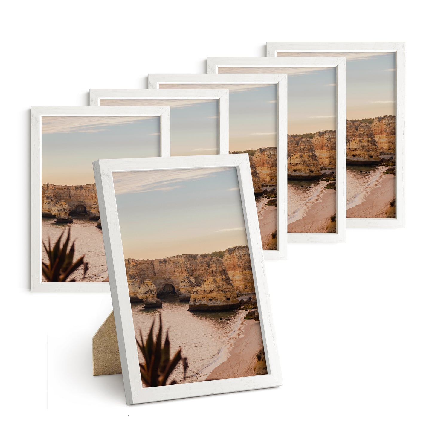 Haus and Hues Set of 6 Oak Wood Single Picture Frame with Plexiglass Cover
