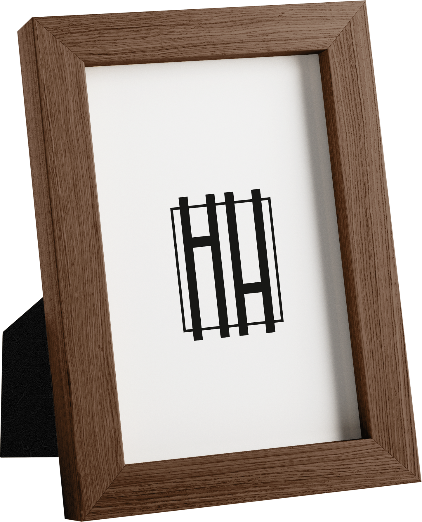 Walnut Oak Glass Picture Frame