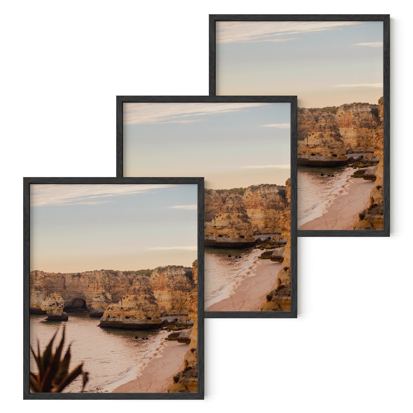 Haus and Hues Set of 3 Oak Wood Single Picture Frame with Plexiglass Cover