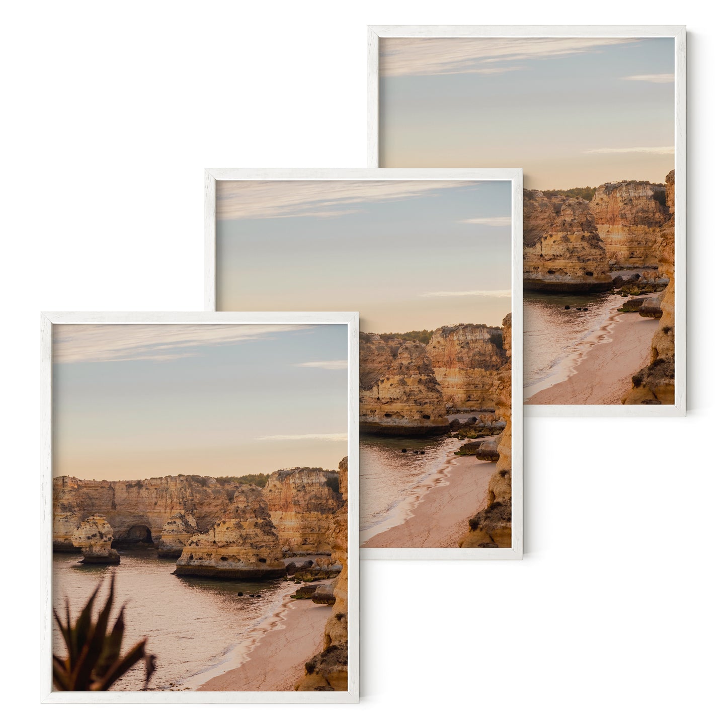 Haus and Hues Set of 3 Oak Wood Single Picture Frame with Plexiglass Cover