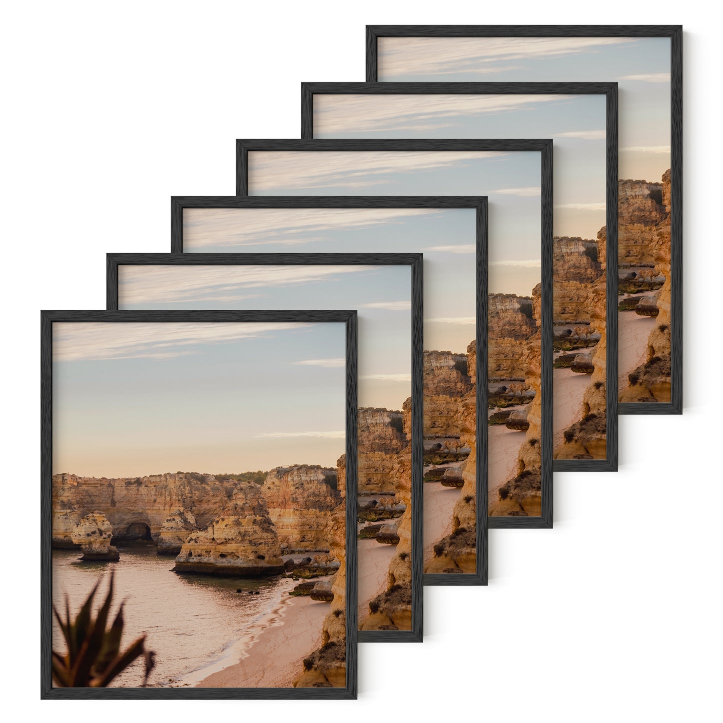 Haus and Hues Set of 6 Oak Wood Single Picture Frame with Plexiglass Cover