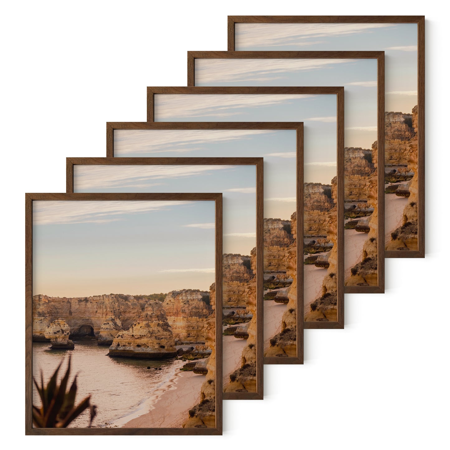 Haus and Hues Set of 6 Oak Wood Single Picture Frame with Plexiglass Cover