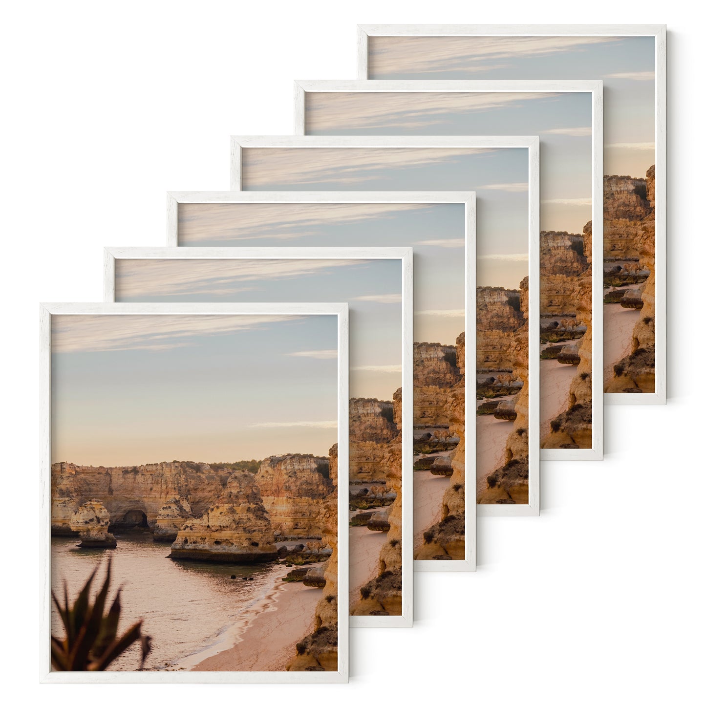 Haus and Hues Set of 6 Oak Wood Single Picture Frame with Plexiglass Cover
